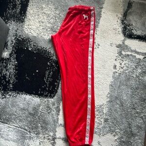 Victoria’s Secret PINK Sweatpants In The Color Red.